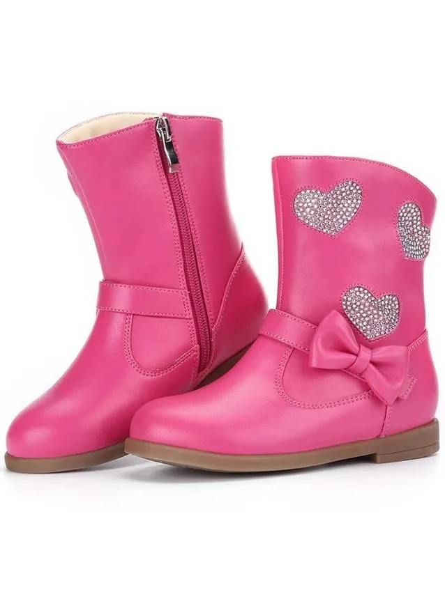 Girls Heart to Heart Ankle Boots By Liv and Mia