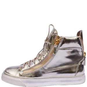 GIUSEPPE ZANOTTI LONDON GOLD METALLIC HIGH-TOP SNEAKERS