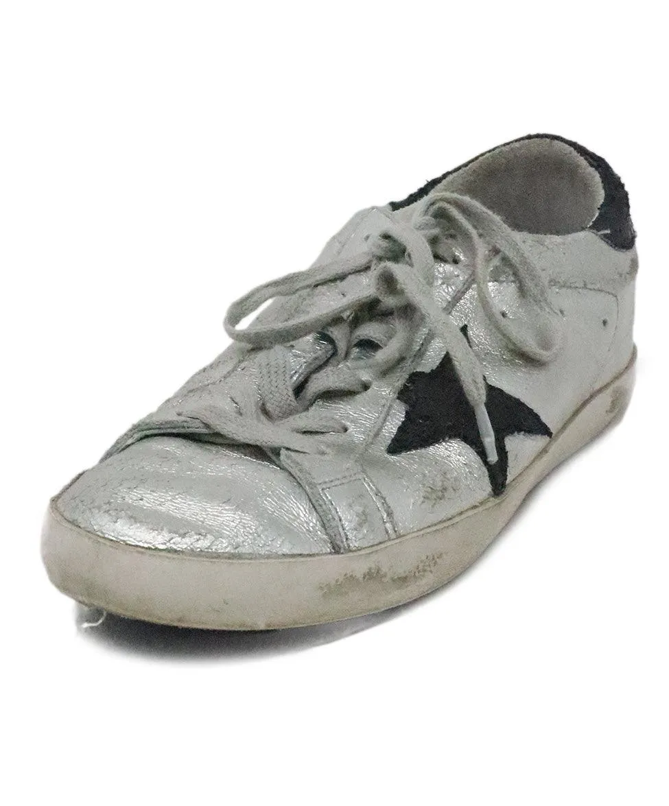 Golden Goose Silver & Black Sneakers sz 7