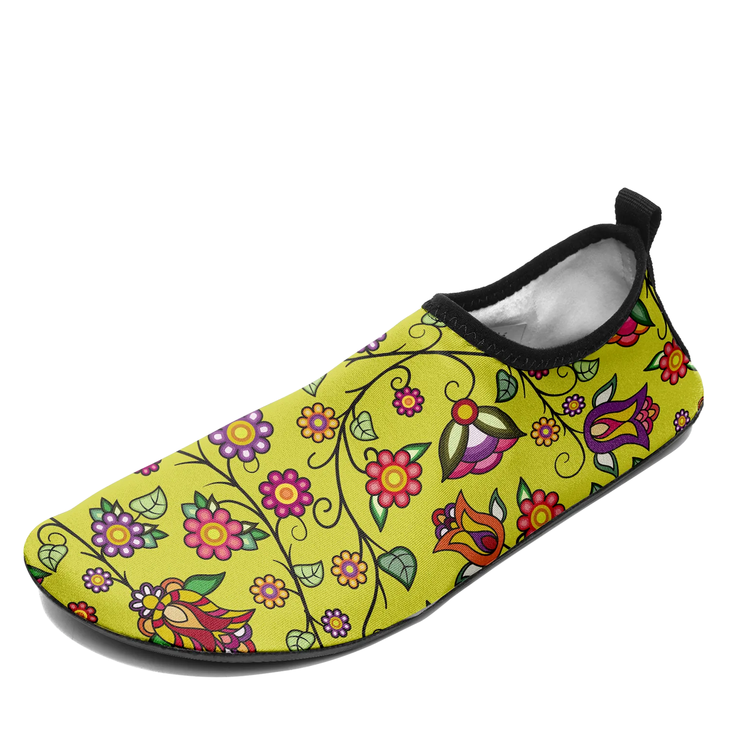 Heartbeat Petals Yellow Kid's Sockamoccs Slip On Shoes