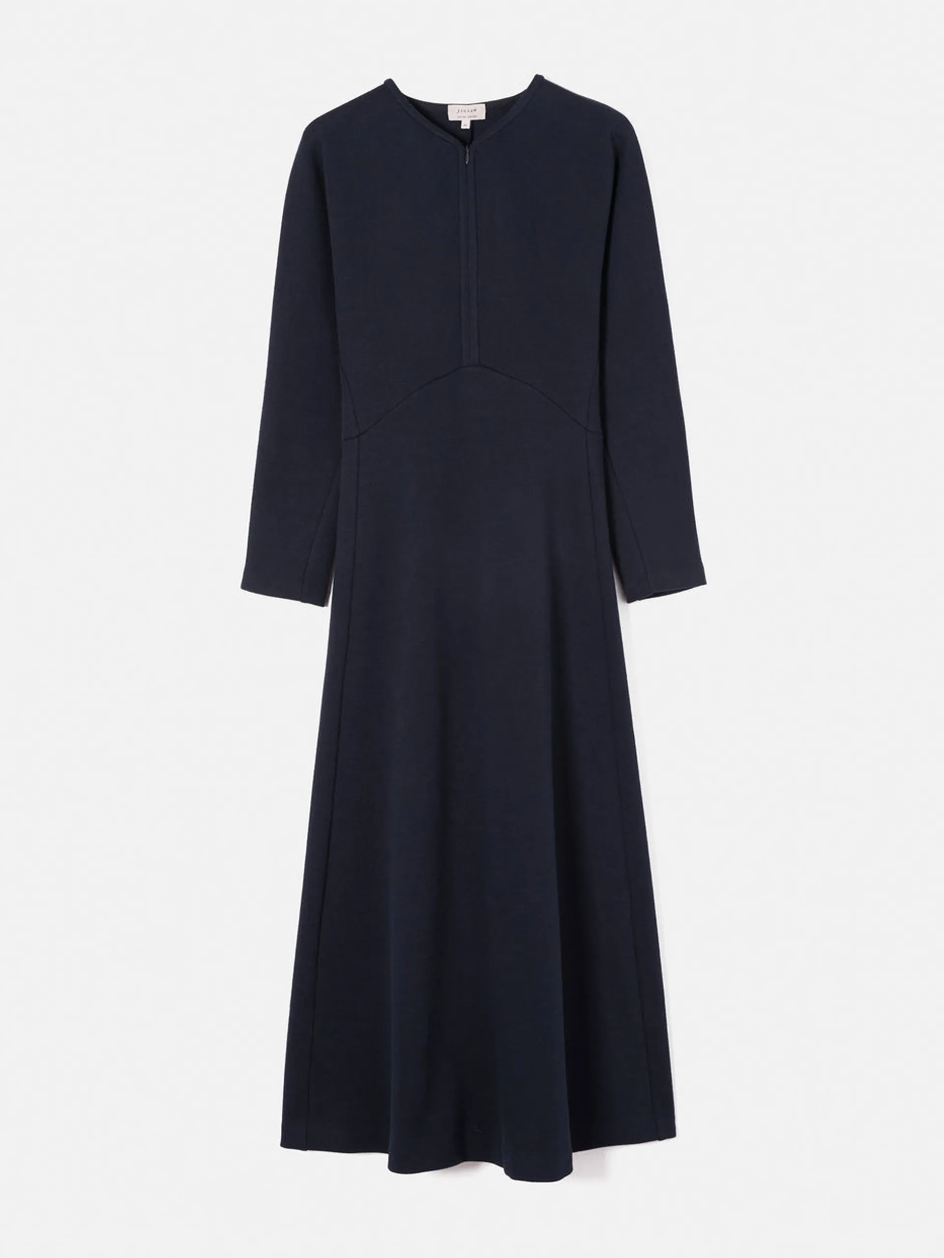 Heavy crepe jersery navy zip dress