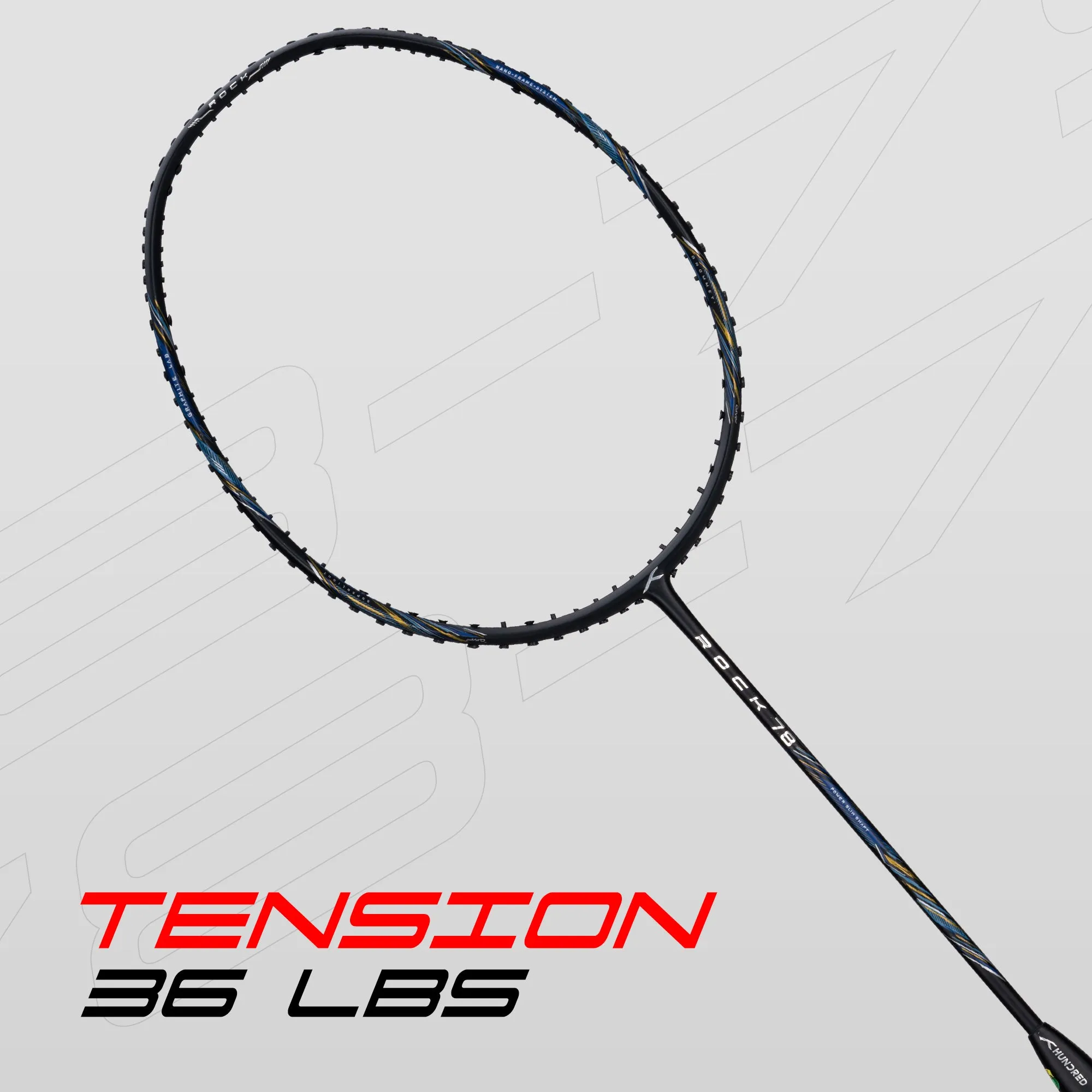 Hundred ROCK 78 Unstrung Badminton Racquet (Black)