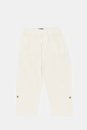 Infant Boys Cream Linen Trouser