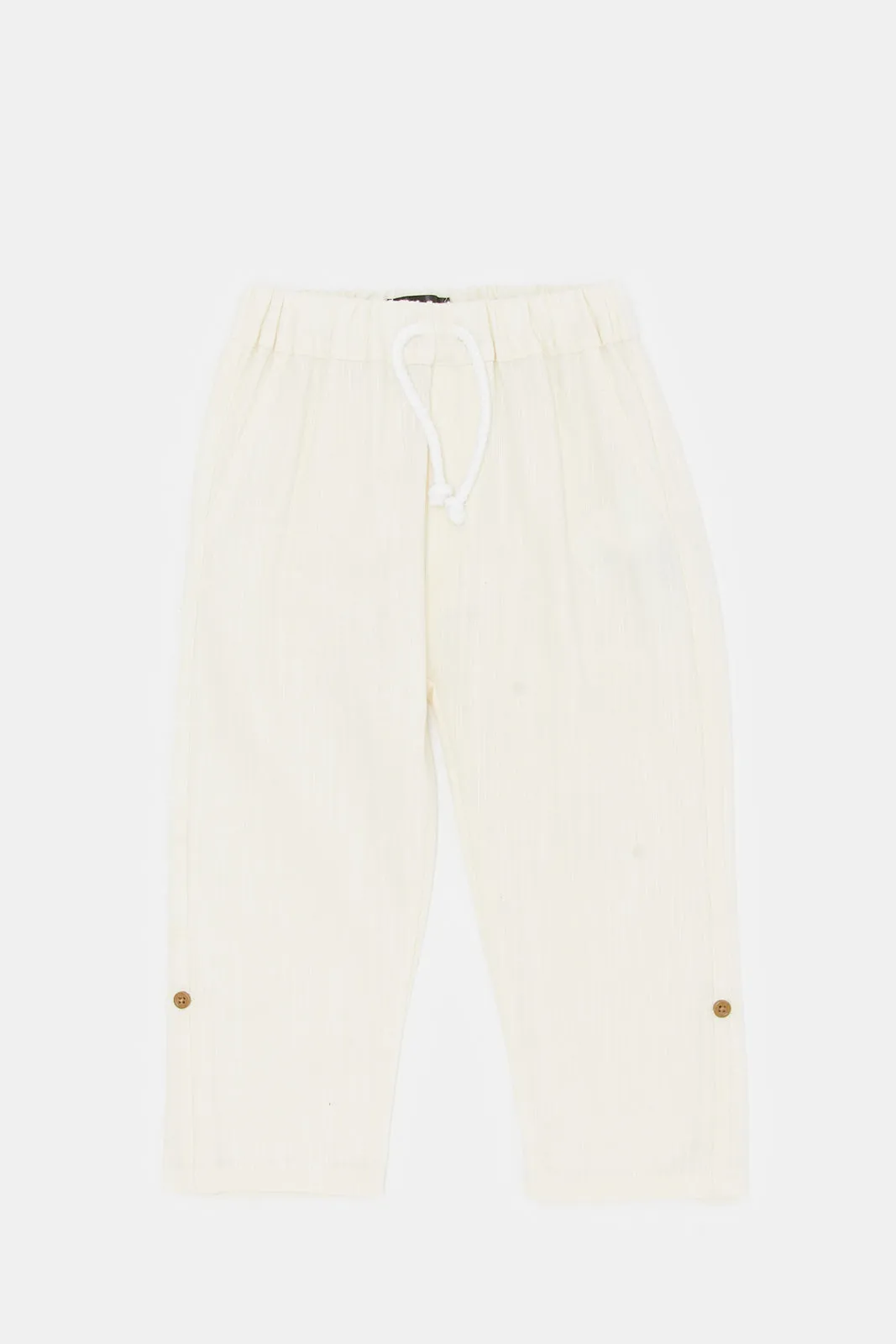 Infant Boys Cream Linen Trouser