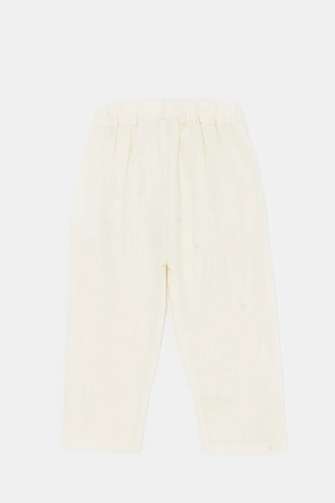 Infant Boys Cream Linen Trouser