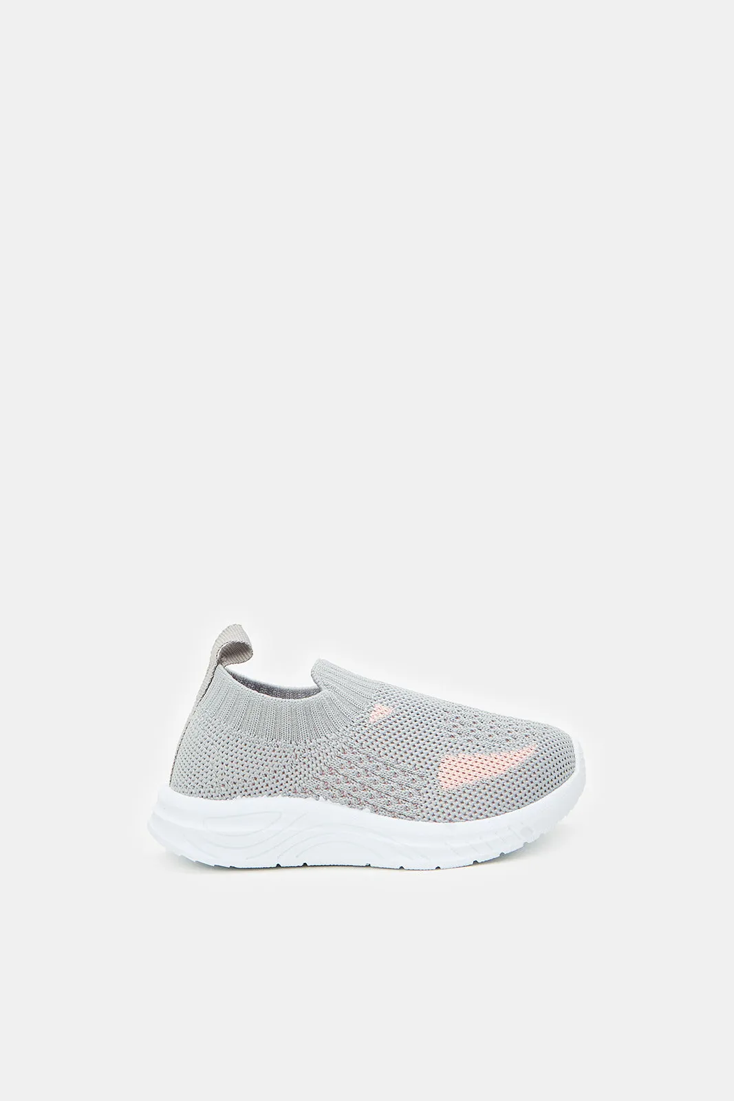 Infant Girls Grey Slip-On Pumps