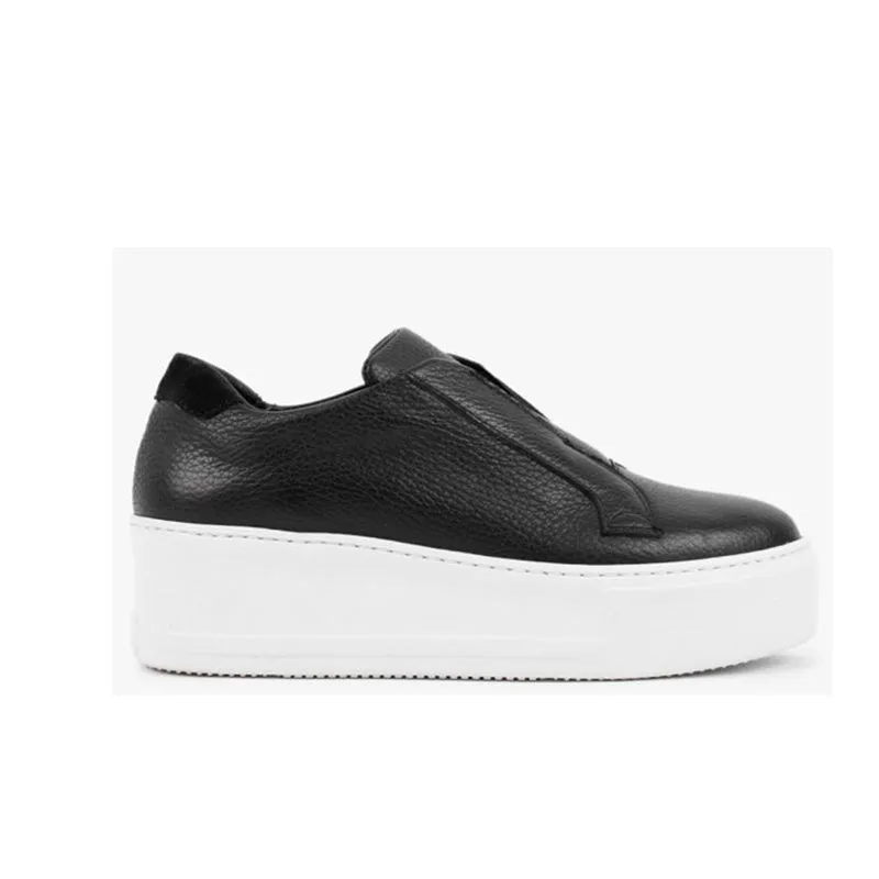 Jane Galland Black Leather Platform Trainers