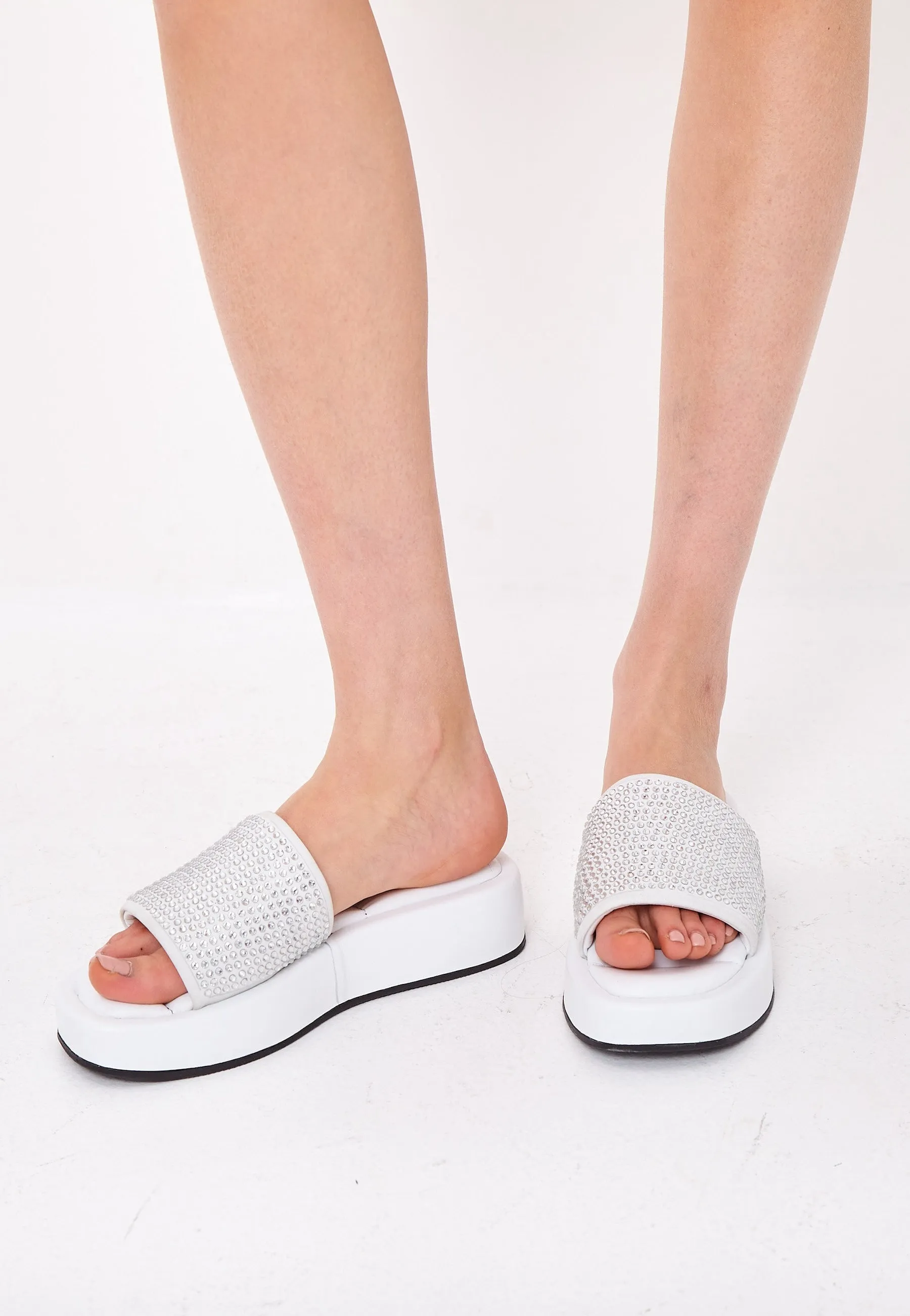 Jewel Platform Mule - White