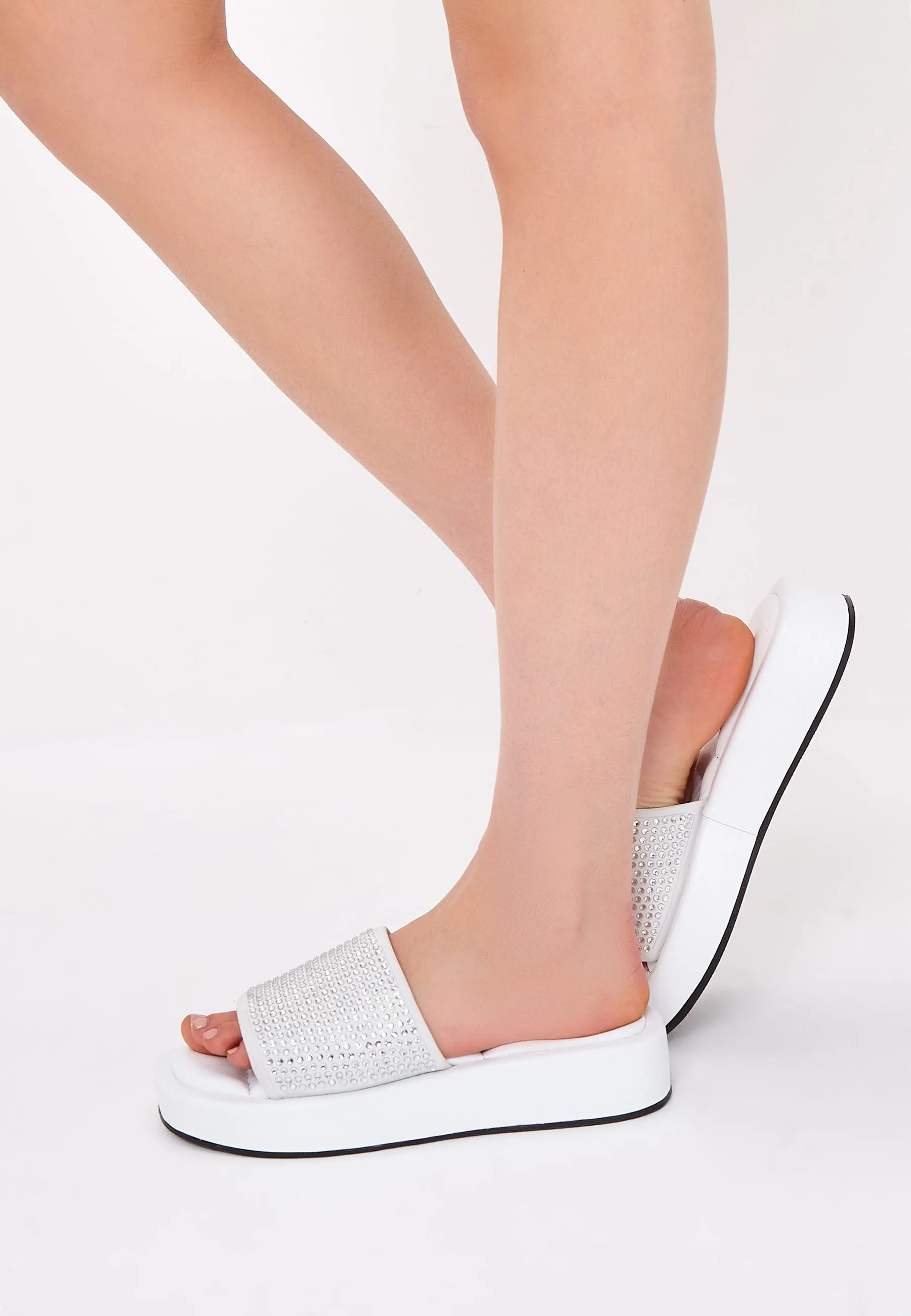 Jewel Platform Mule - White