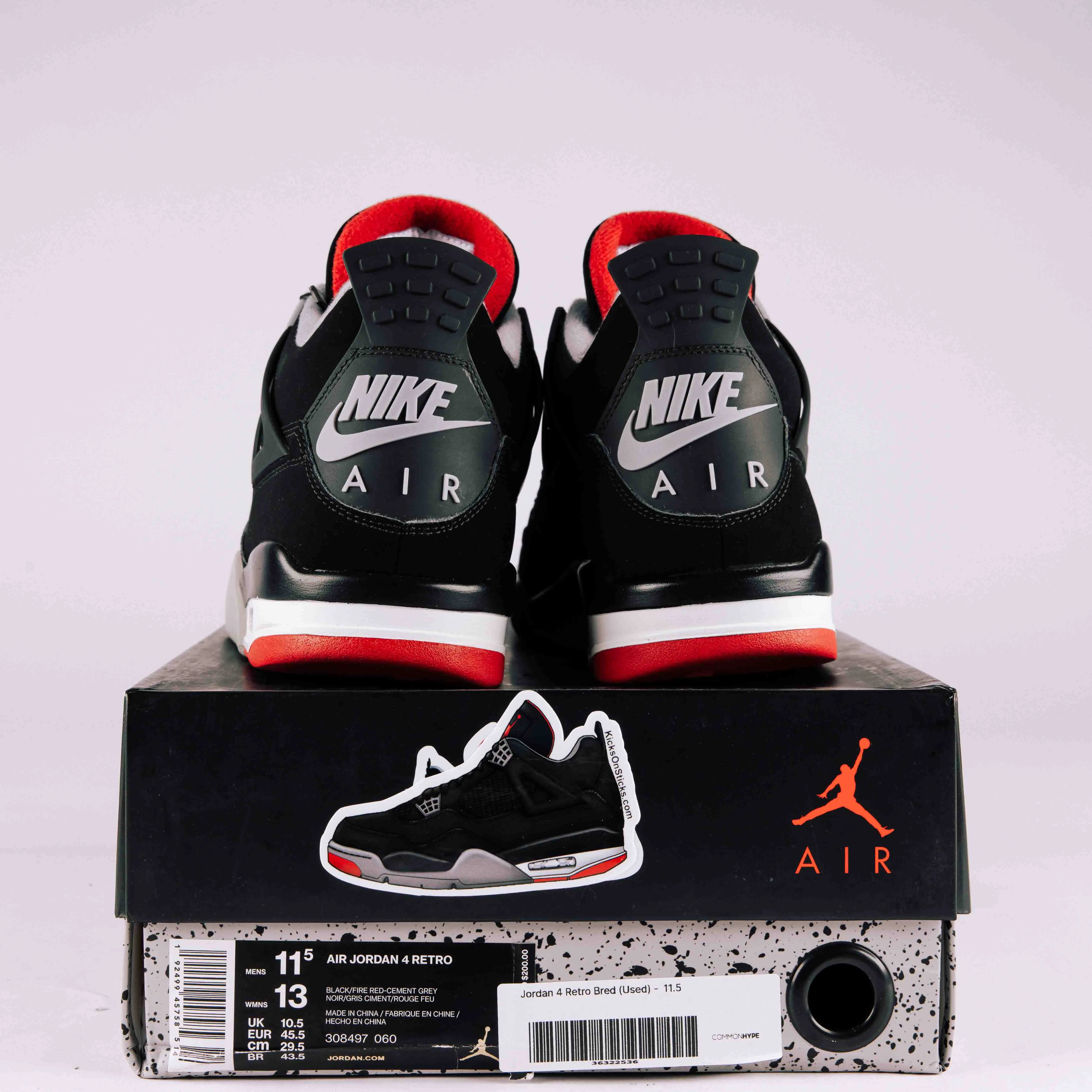 Jordan 4 Retro Bred (2019) - Used - 2008