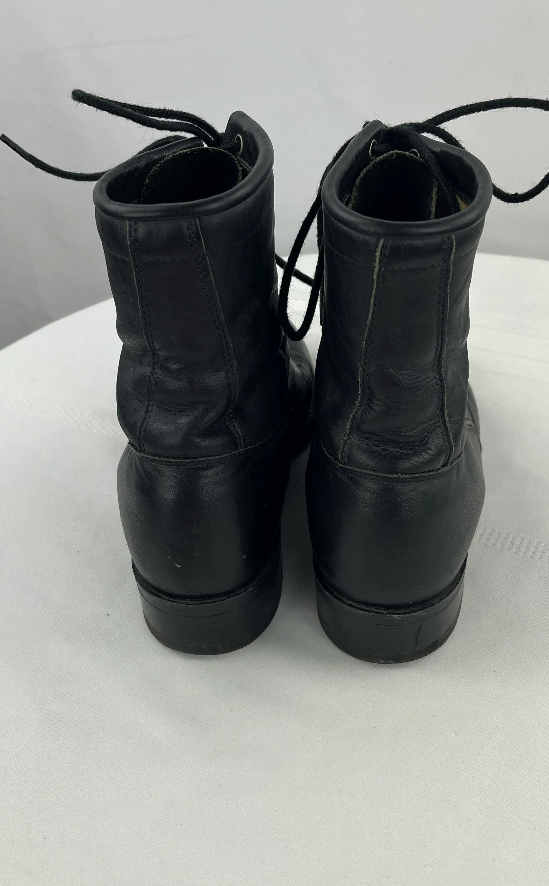 Justin Women's Black Leather Lace Up Roper Boots Size 6.5