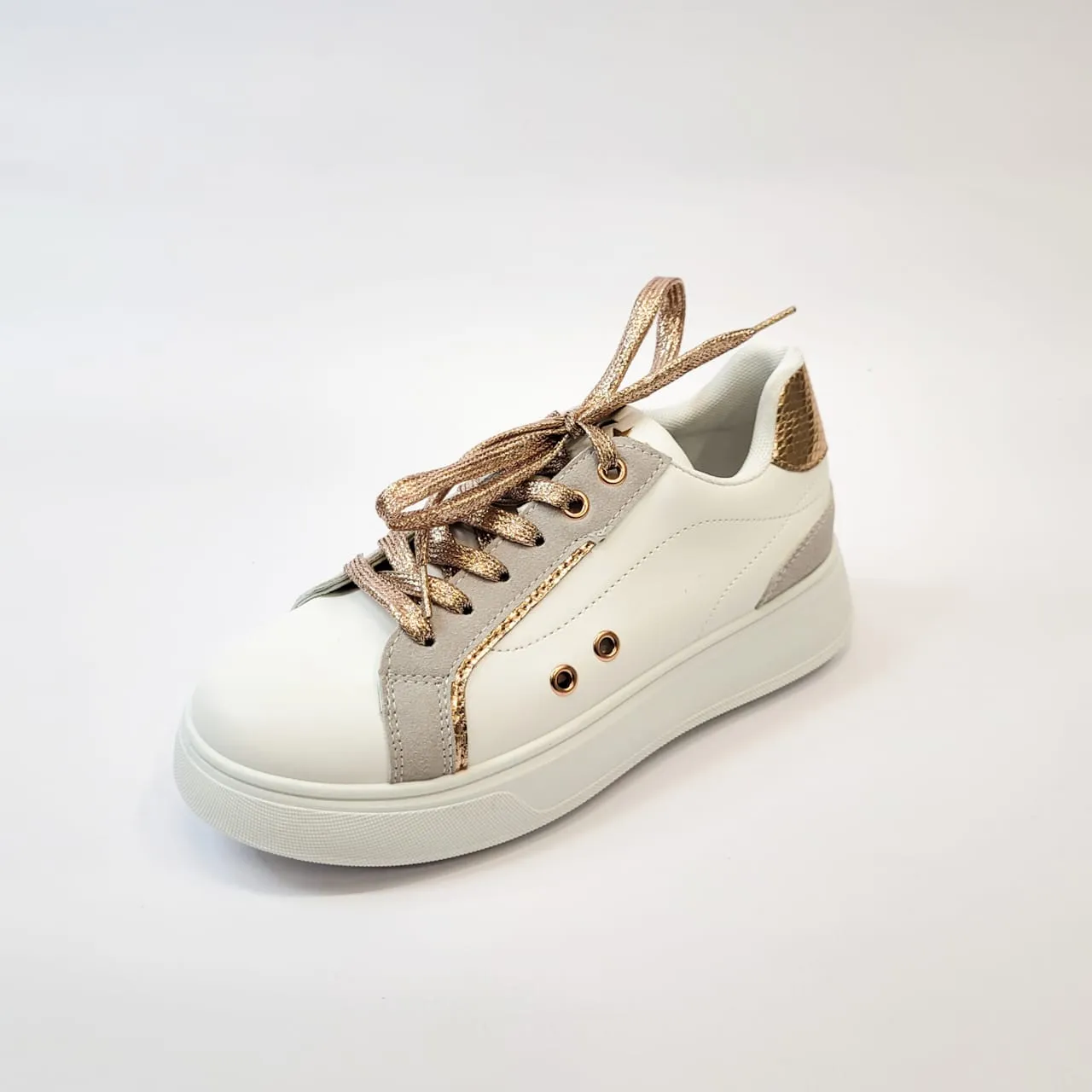 K7 white / rosegold platform sneaker (new)