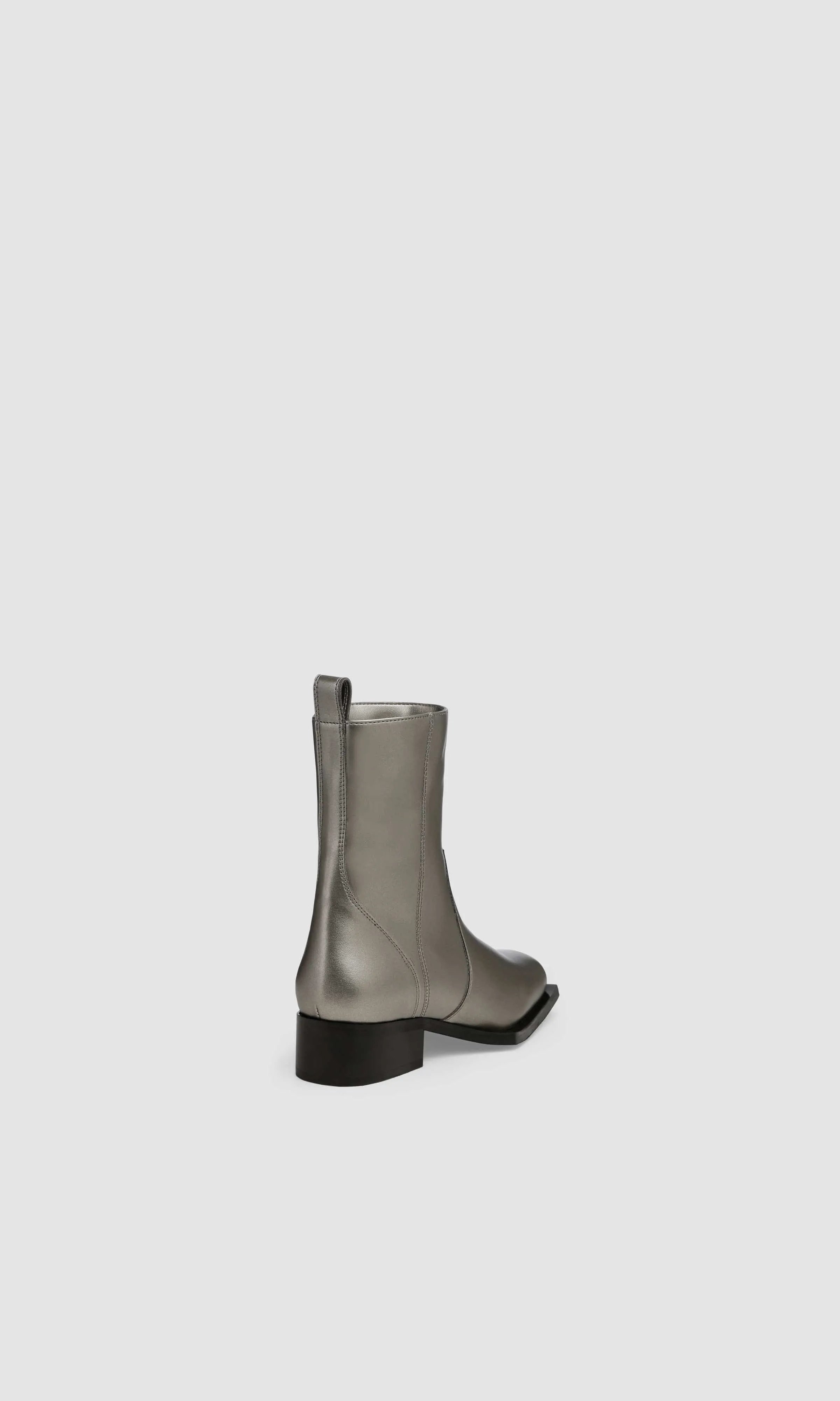 Karel Vegan Apple Leather Ankle Boots | Silver