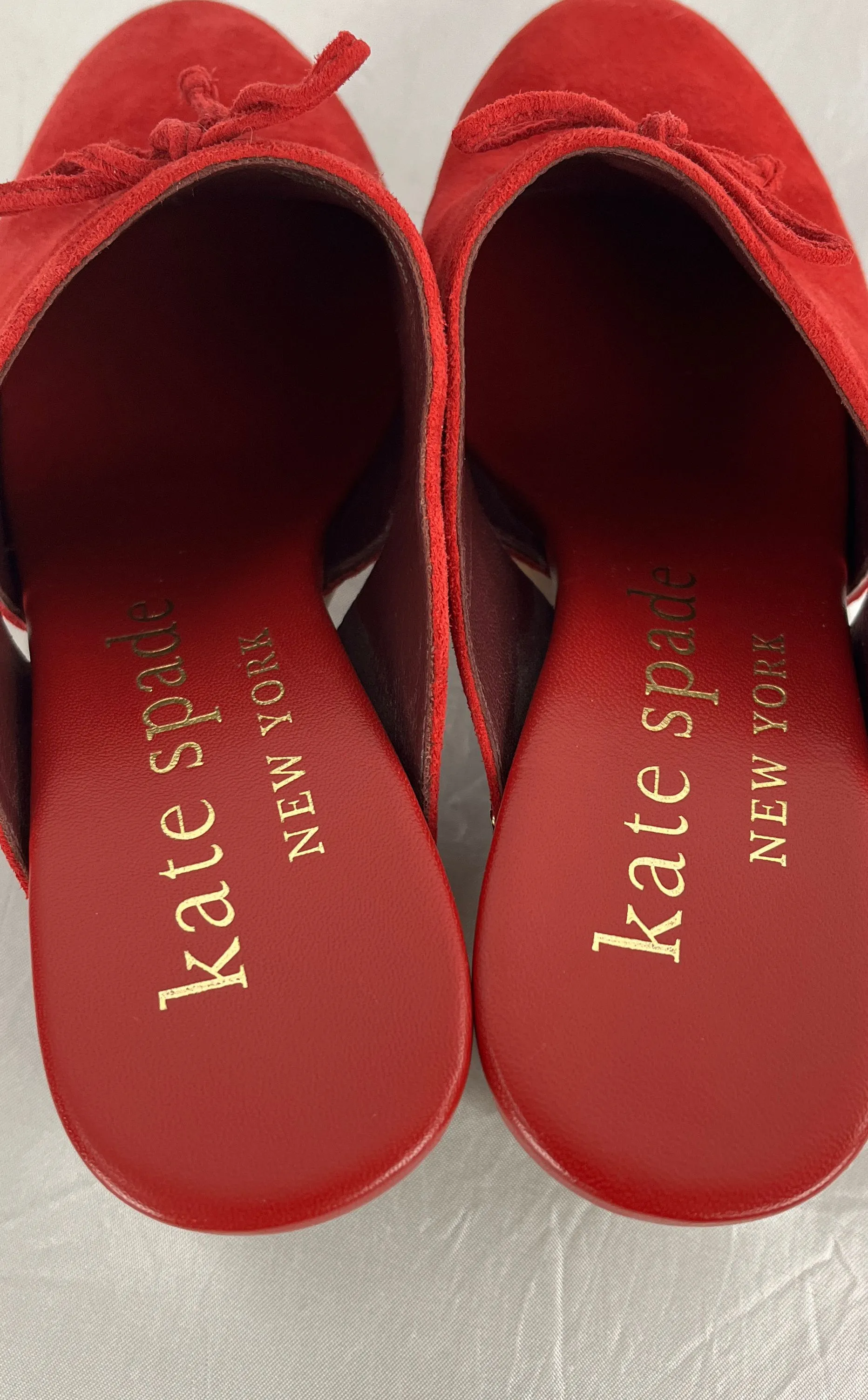 Kate Spade NY Amsterdam Women's Mule Clogs Size 6.5B Red Suede Slip On