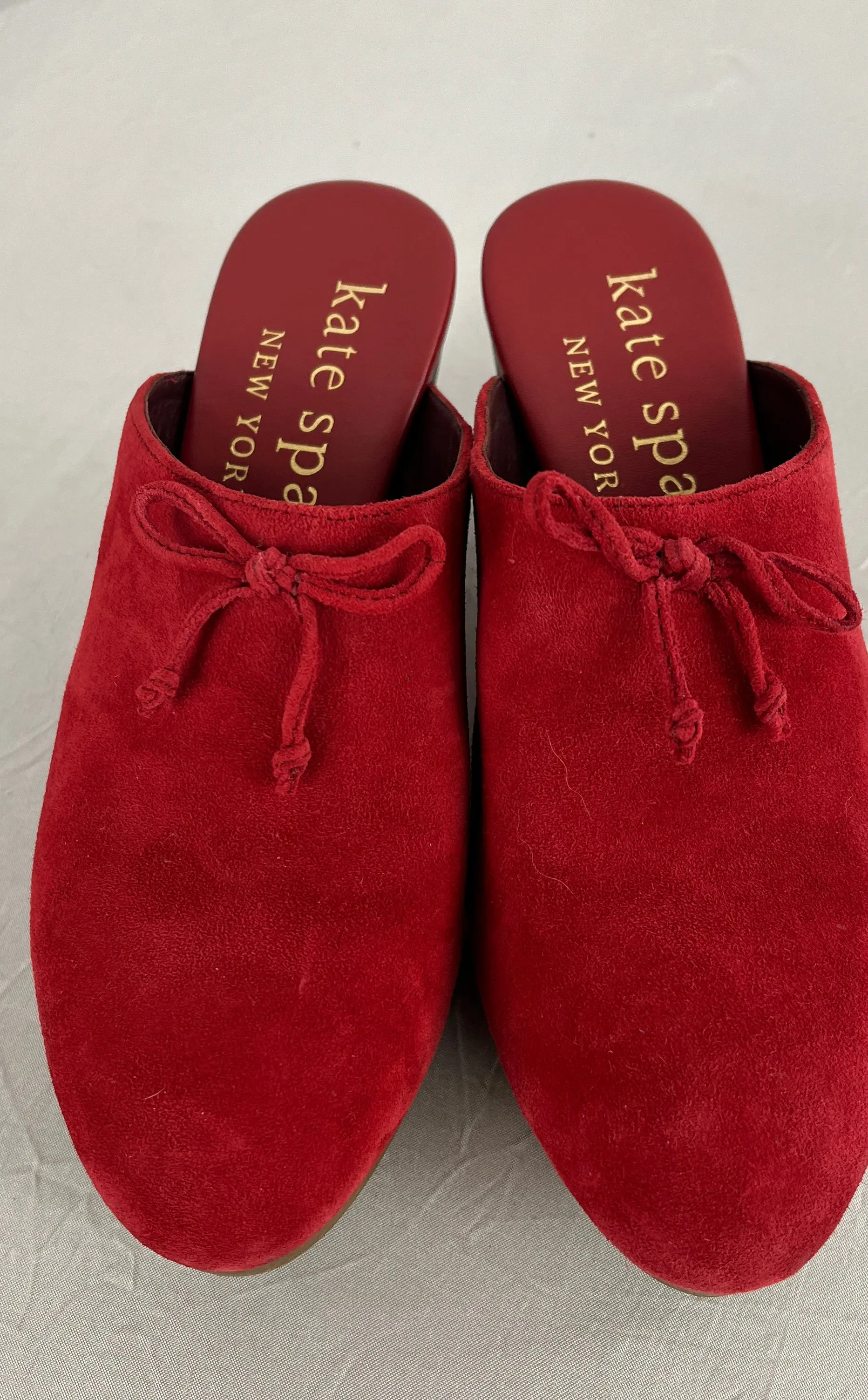 Kate Spade NY Amsterdam Women's Mule Clogs Size 6.5B Red Suede Slip On