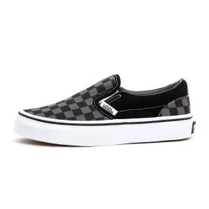 Kids Classic Slip-On Checkerboard (Black / Pewter) VBU