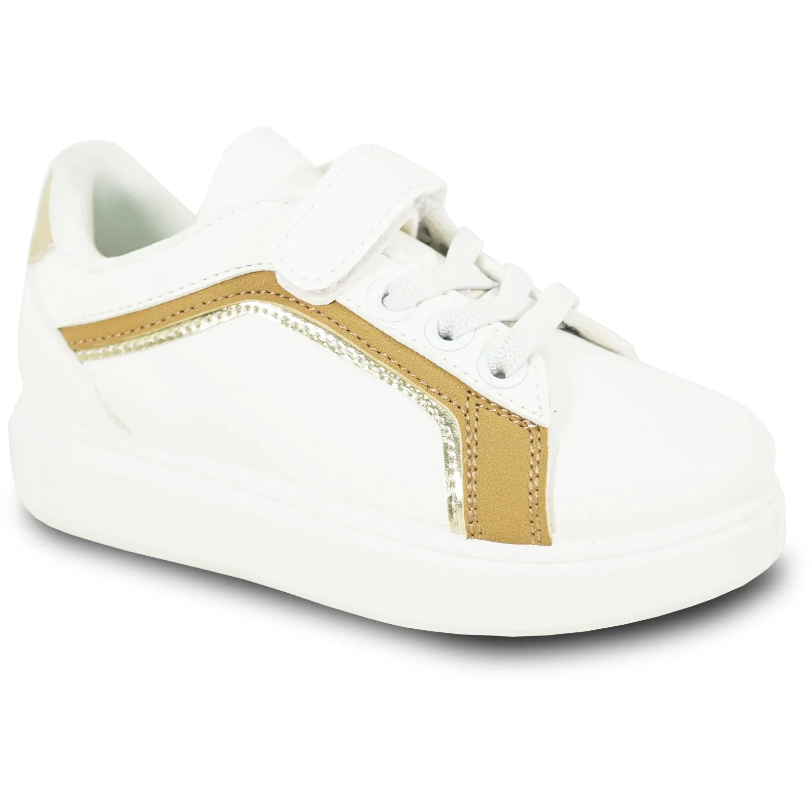 KOZI Girl and Boy Fashion Sneaker MG3275KID with Removable Insole Gold