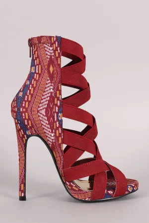 Liliana Tribal Strappy Crisscross Stiletto Heel