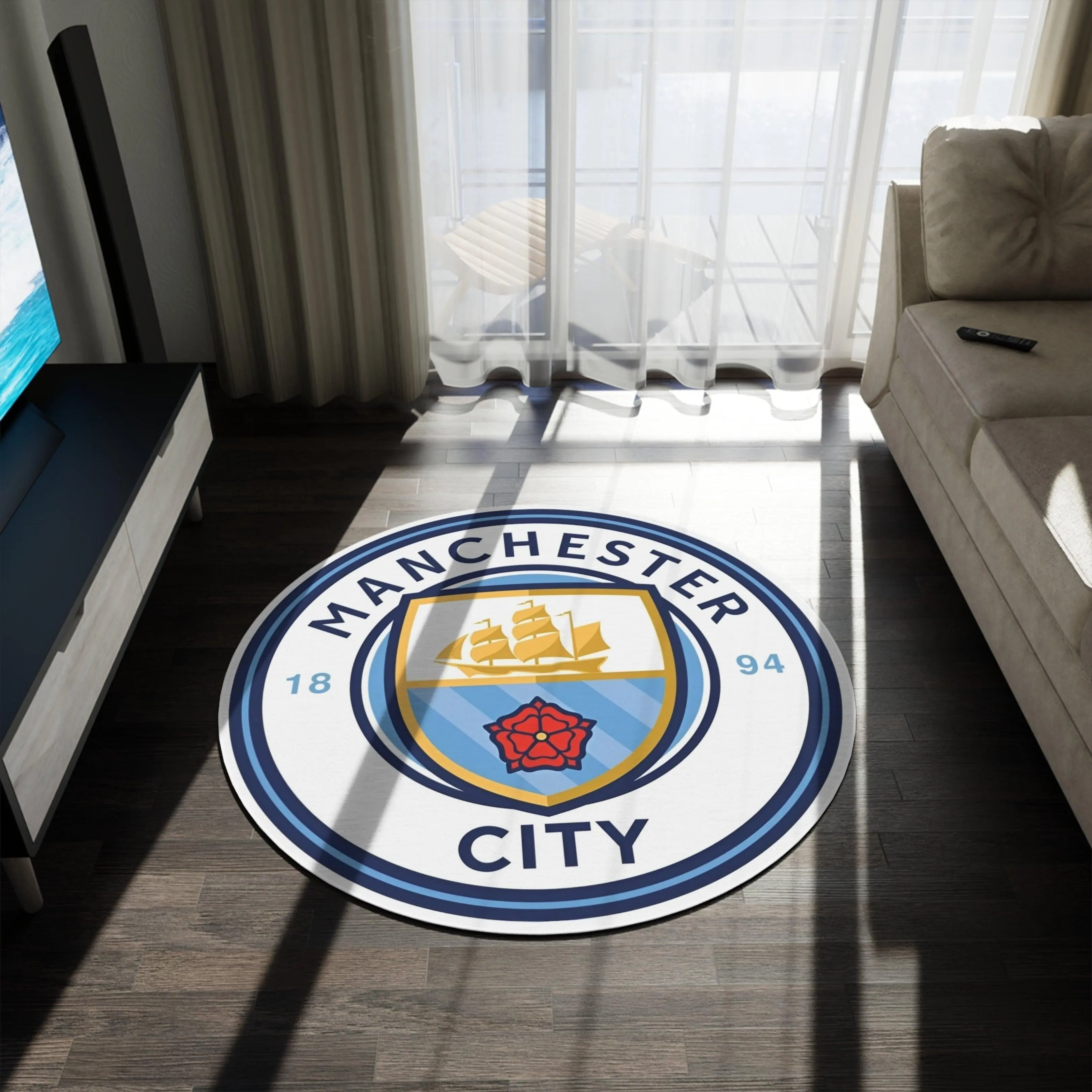 Manchester City Round Rug