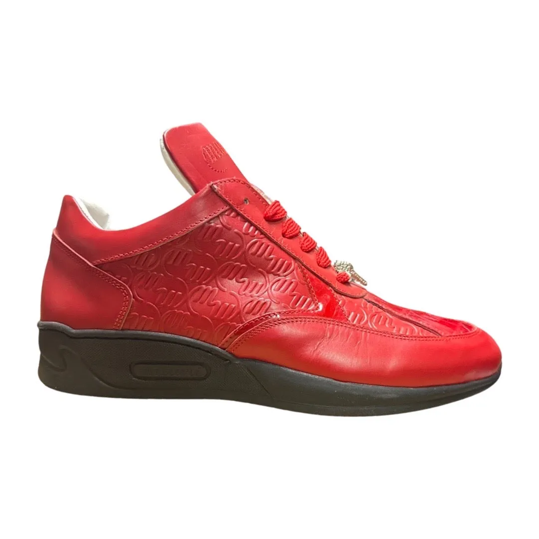 Mauri M770 Red Crocodile Black Sole Sneakers