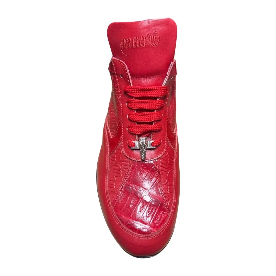 Mauri M770 Red Crocodile Black Sole Sneakers