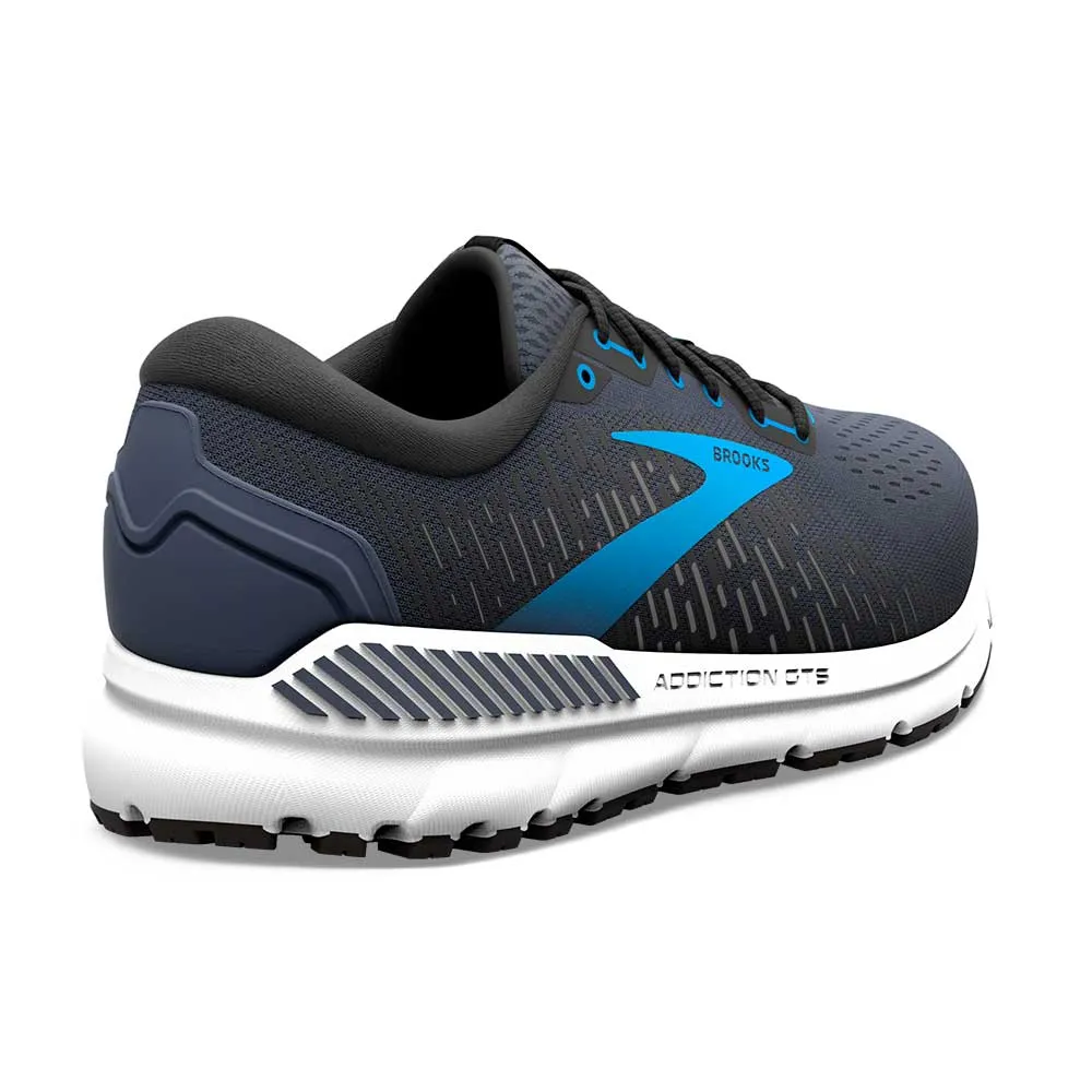 Men's Addiction GTS 15 Running Shoe- India Ink/Black/Blue- Narrow (B)