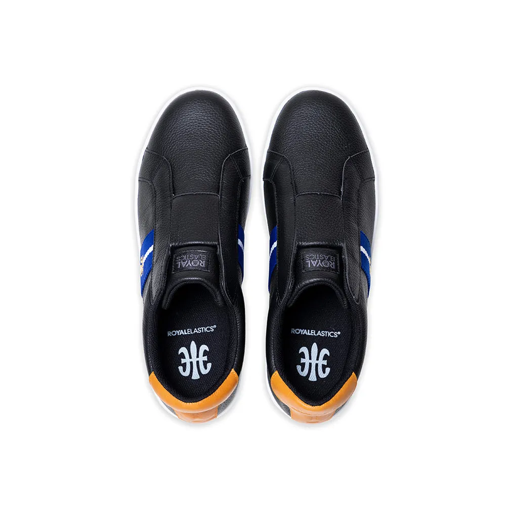 Men's Bishop Black Blue Yellow Leather Sneakers 01731-995