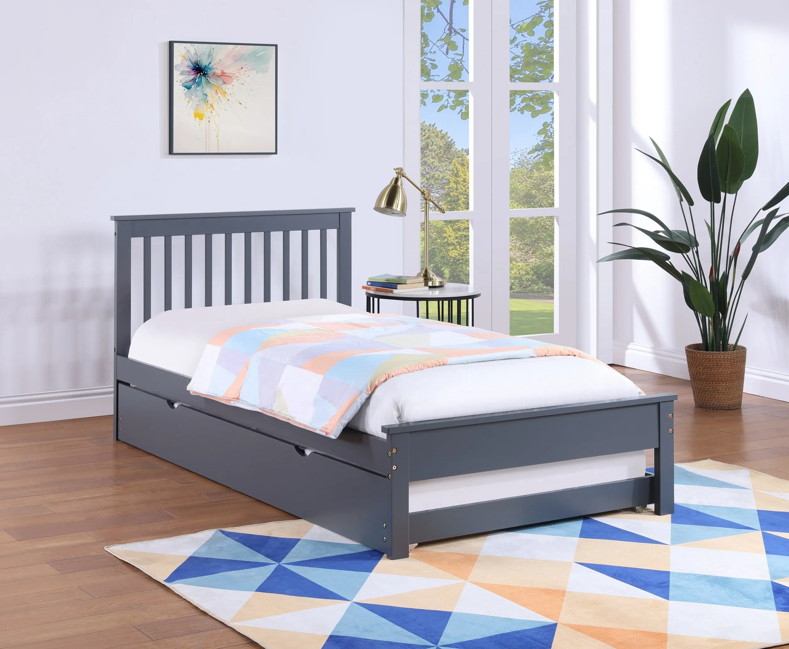 MissionHaven All-in-One Platform Bed - Grey