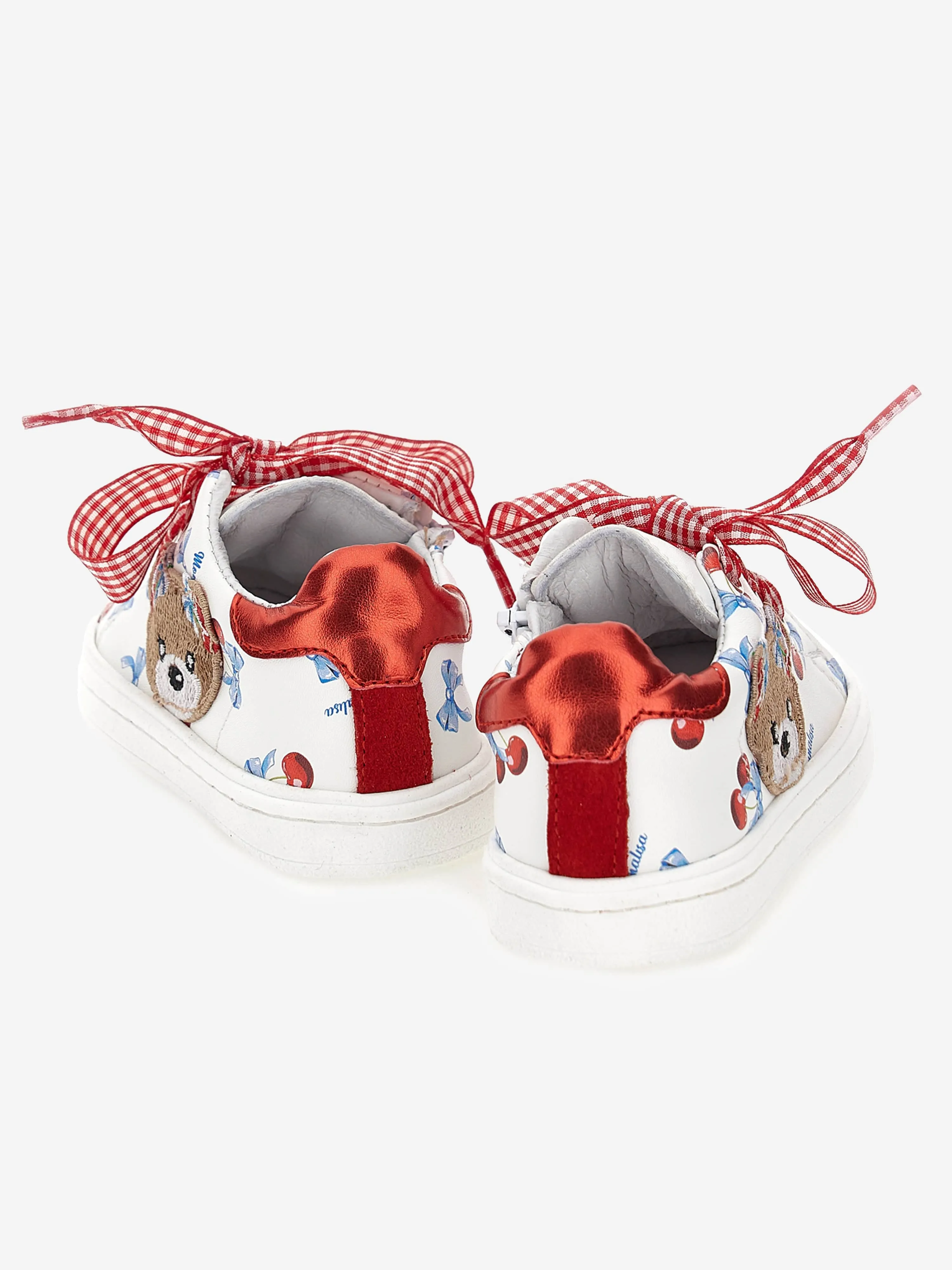 Monnalisa Girls Teddy Bear Trainers in White