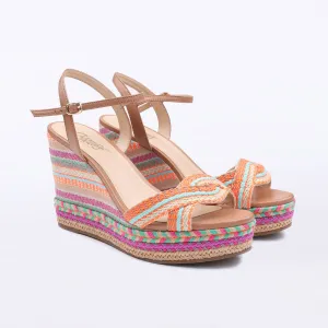 MOVE - Natural Raffia Wedge Sandal