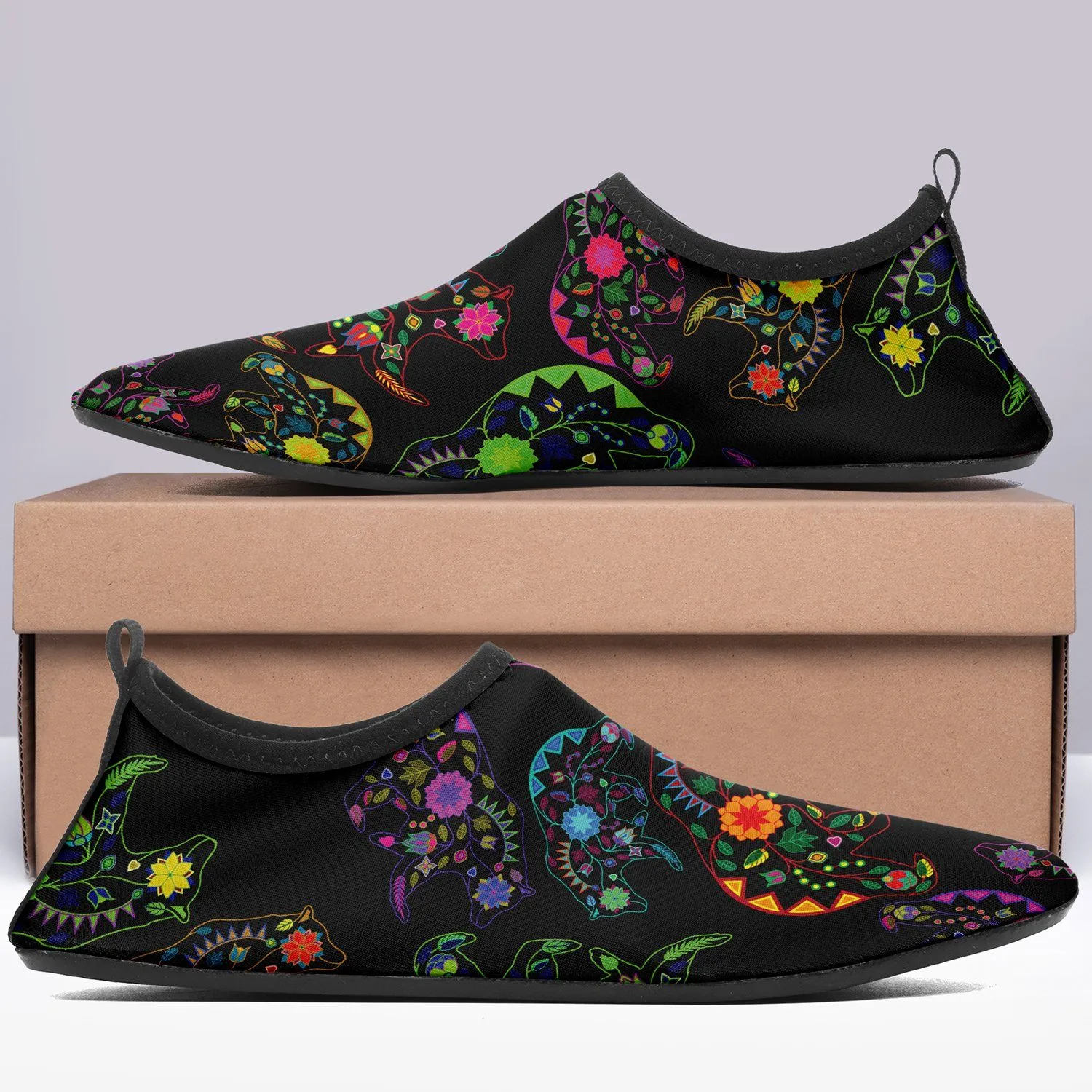 Neon Floral Bears Sockamoccs