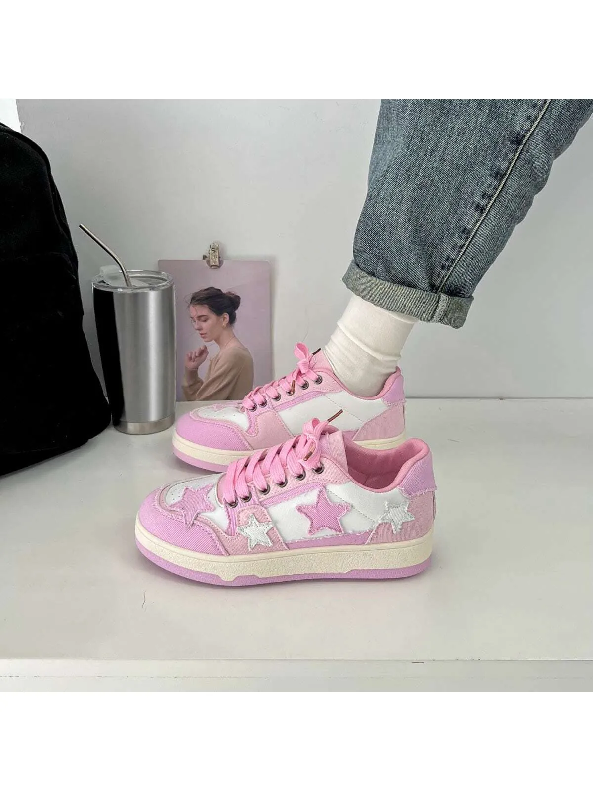 New Artistic Style Star Pattern Canvas Shoes for Women