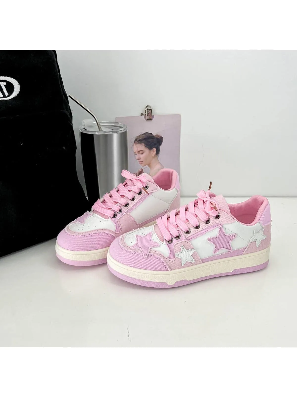 New Artistic Style Star Pattern Canvas Shoes for Women