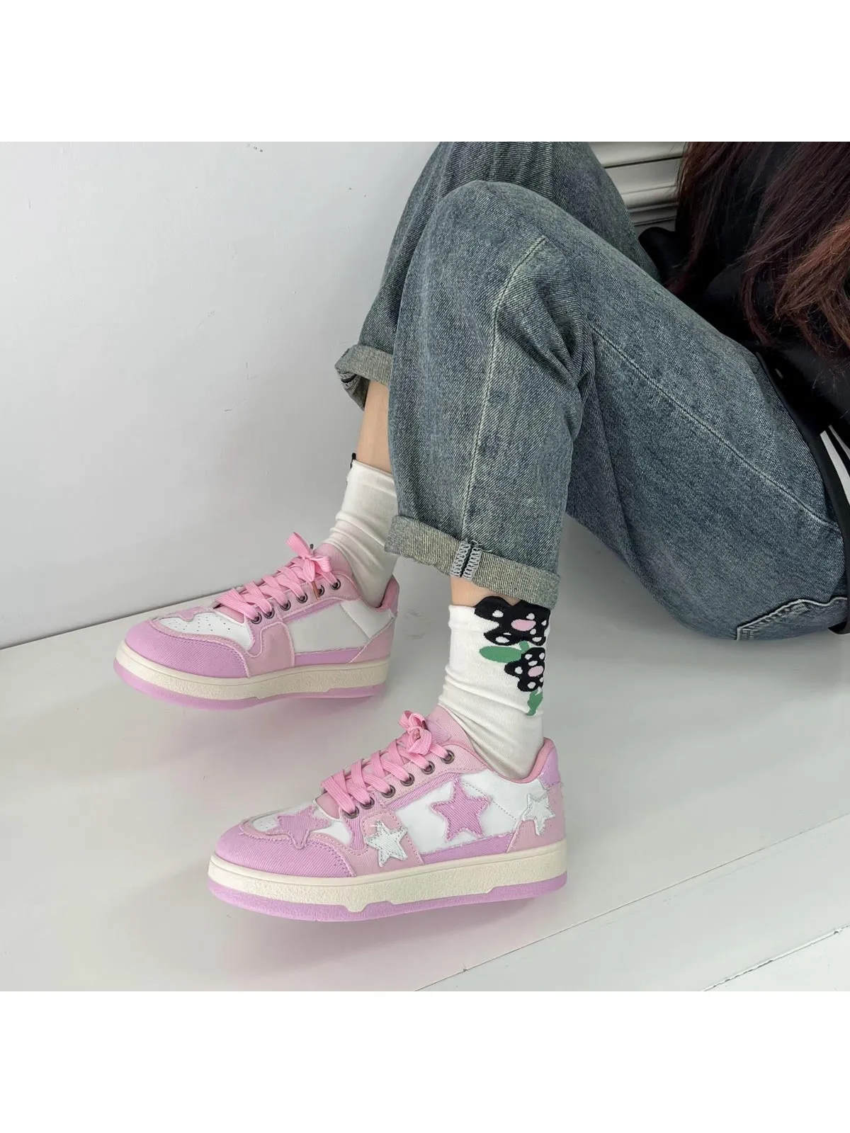 New Artistic Style Star Pattern Canvas Shoes for Women