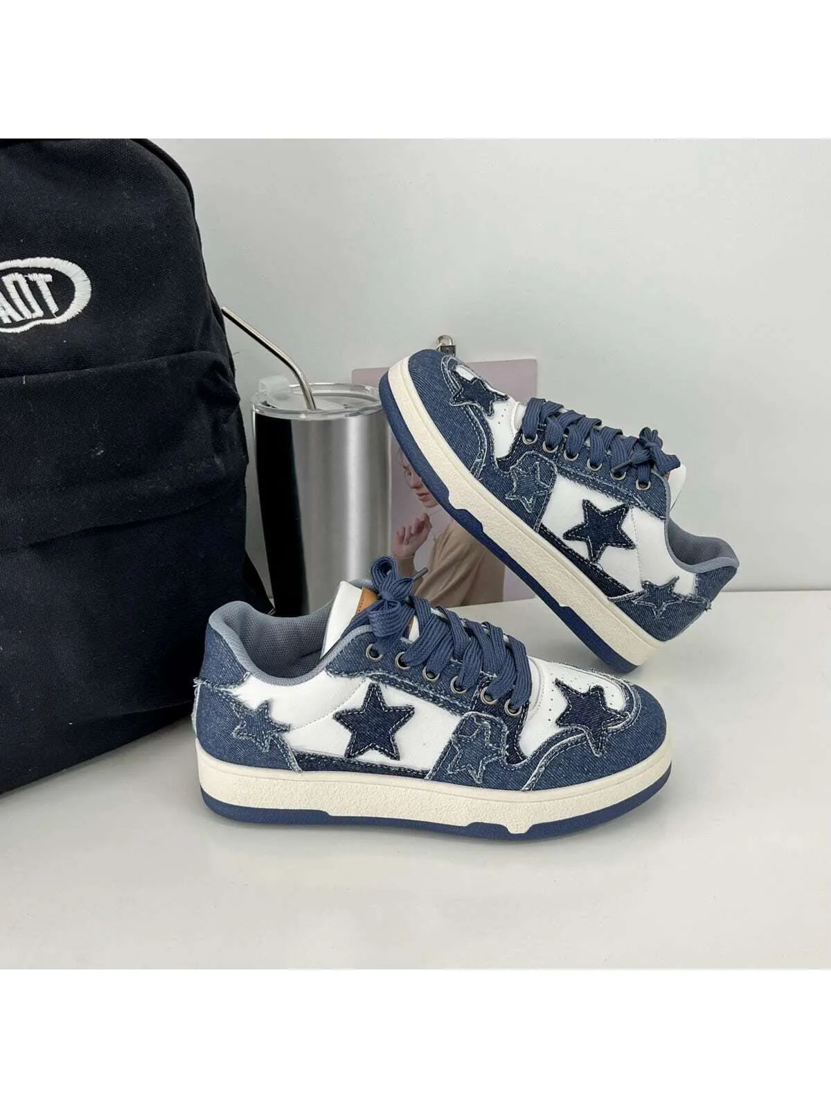 New Artistic Style Star Pattern Canvas Shoes for Women