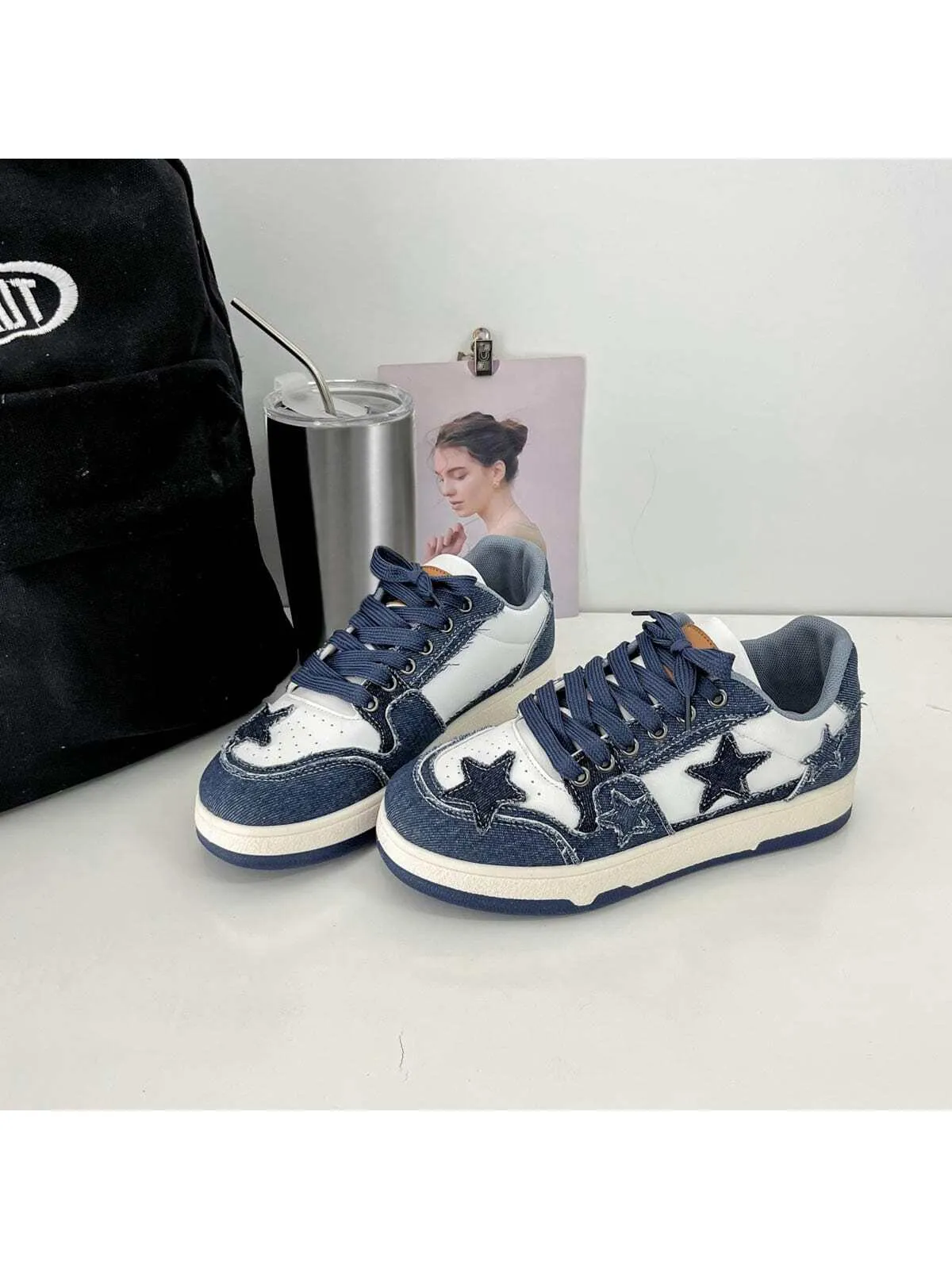 New Artistic Style Star Pattern Canvas Shoes for Women