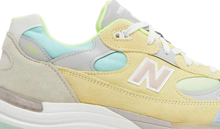 New Balance 992 Made in USA sneakers, cream/yellow