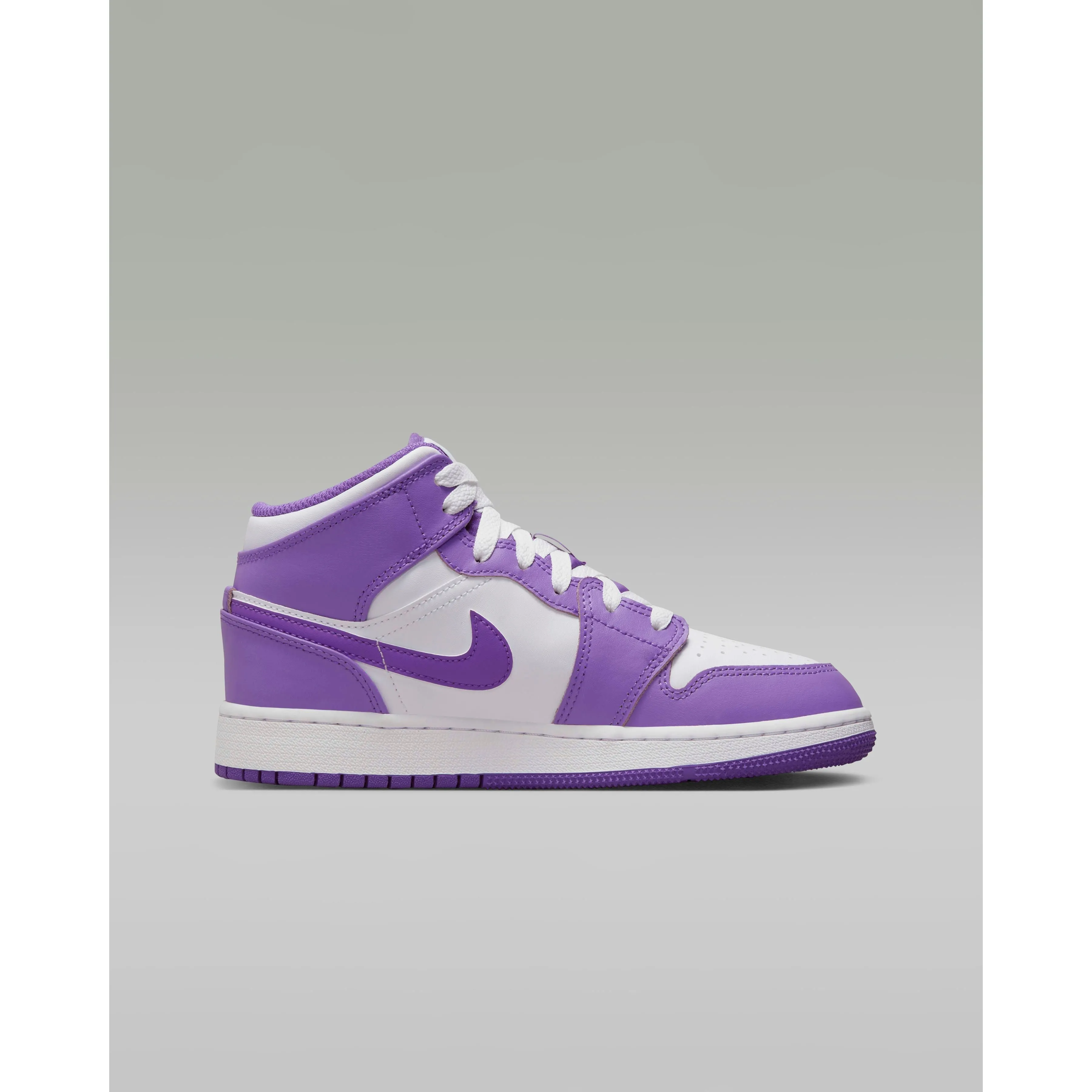 Nike Kid's Air Jordan 1 Mid GS Shoes - Purple Venom / White