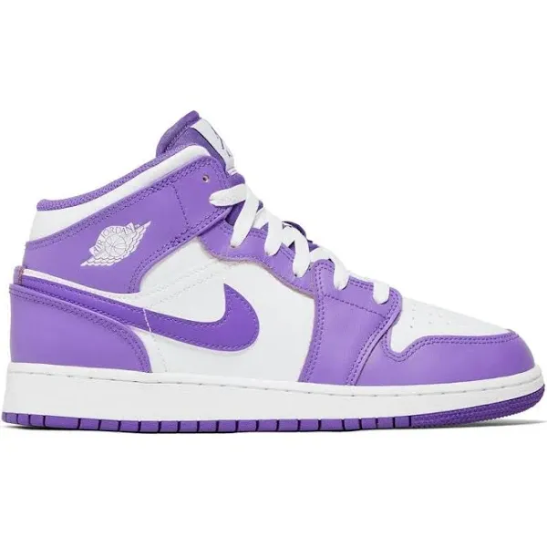 Nike Kid's Air Jordan 1 Mid GS Shoes - Purple Venom / White