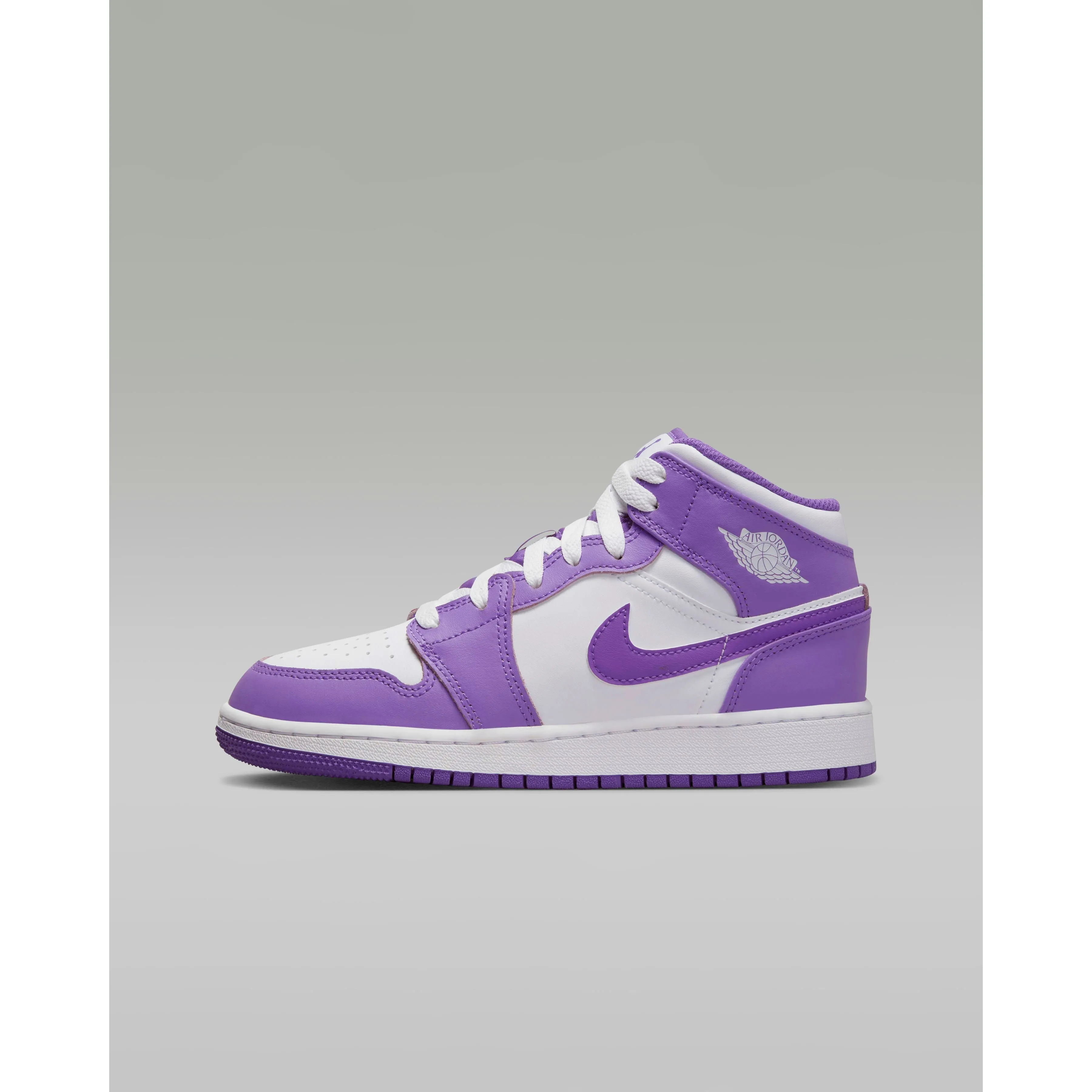 Nike Kid's Air Jordan 1 Mid GS Shoes - Purple Venom / White