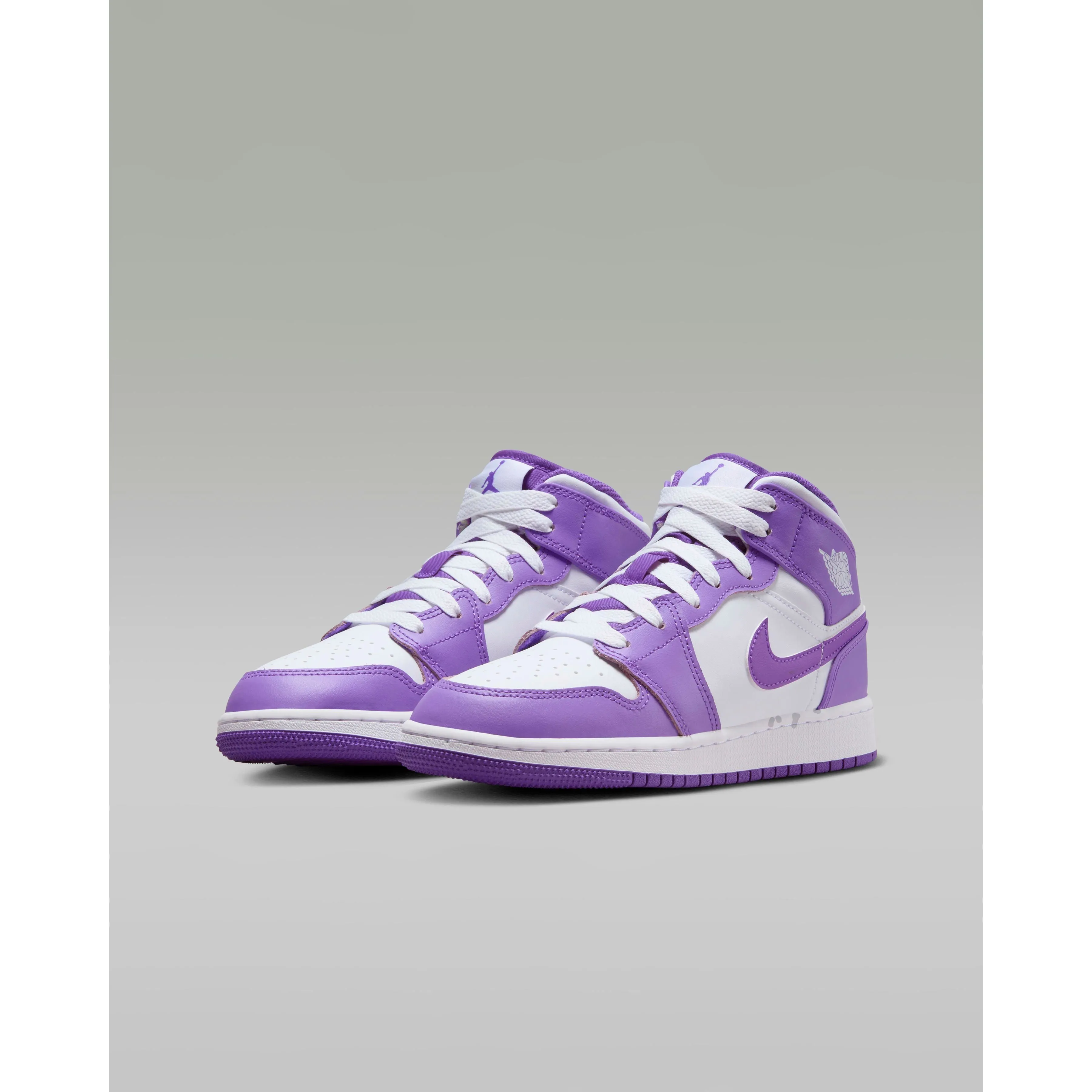 Nike Kid's Air Jordan 1 Mid GS Shoes - Purple Venom / White