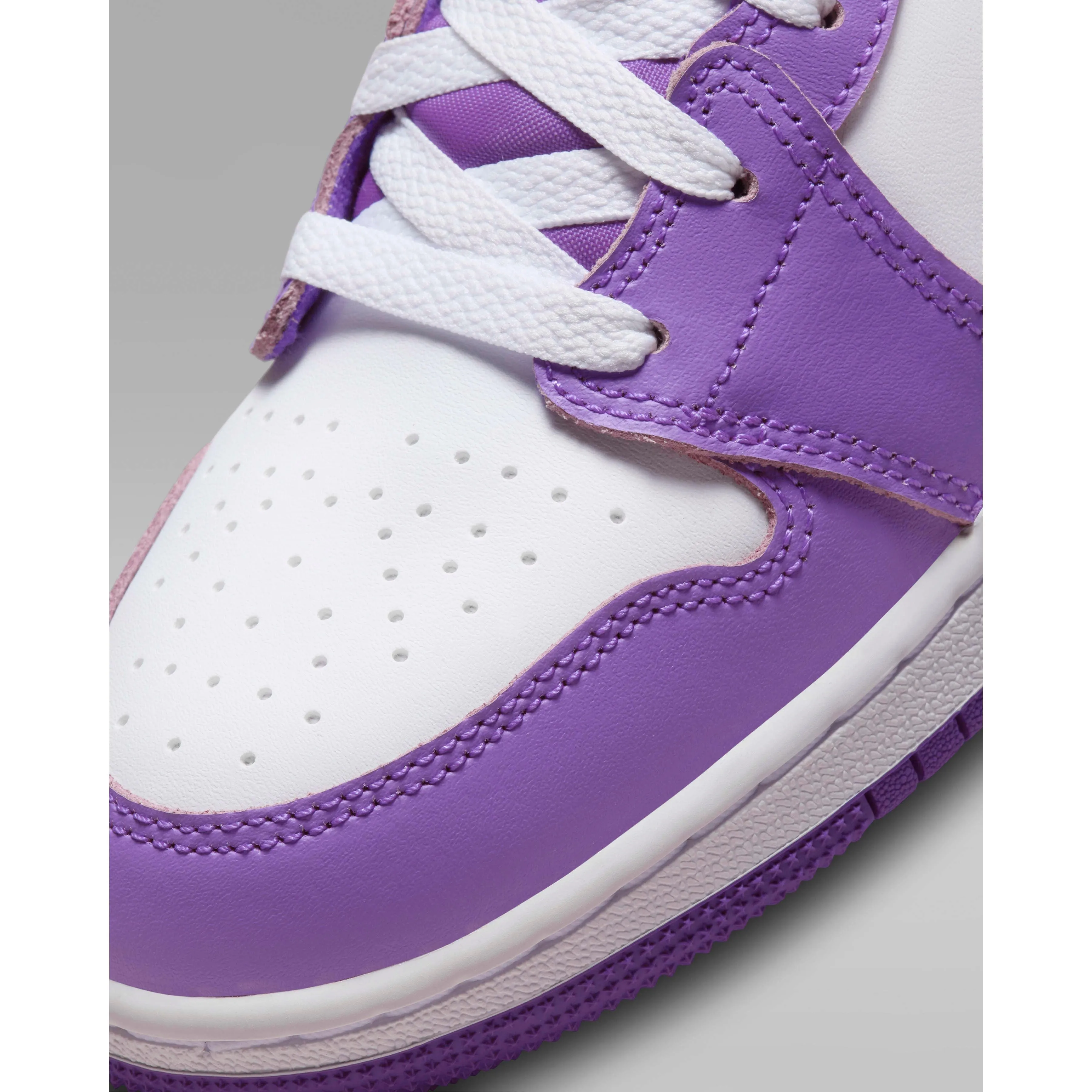 Nike Kid's Air Jordan 1 Mid GS Shoes - Purple Venom / White