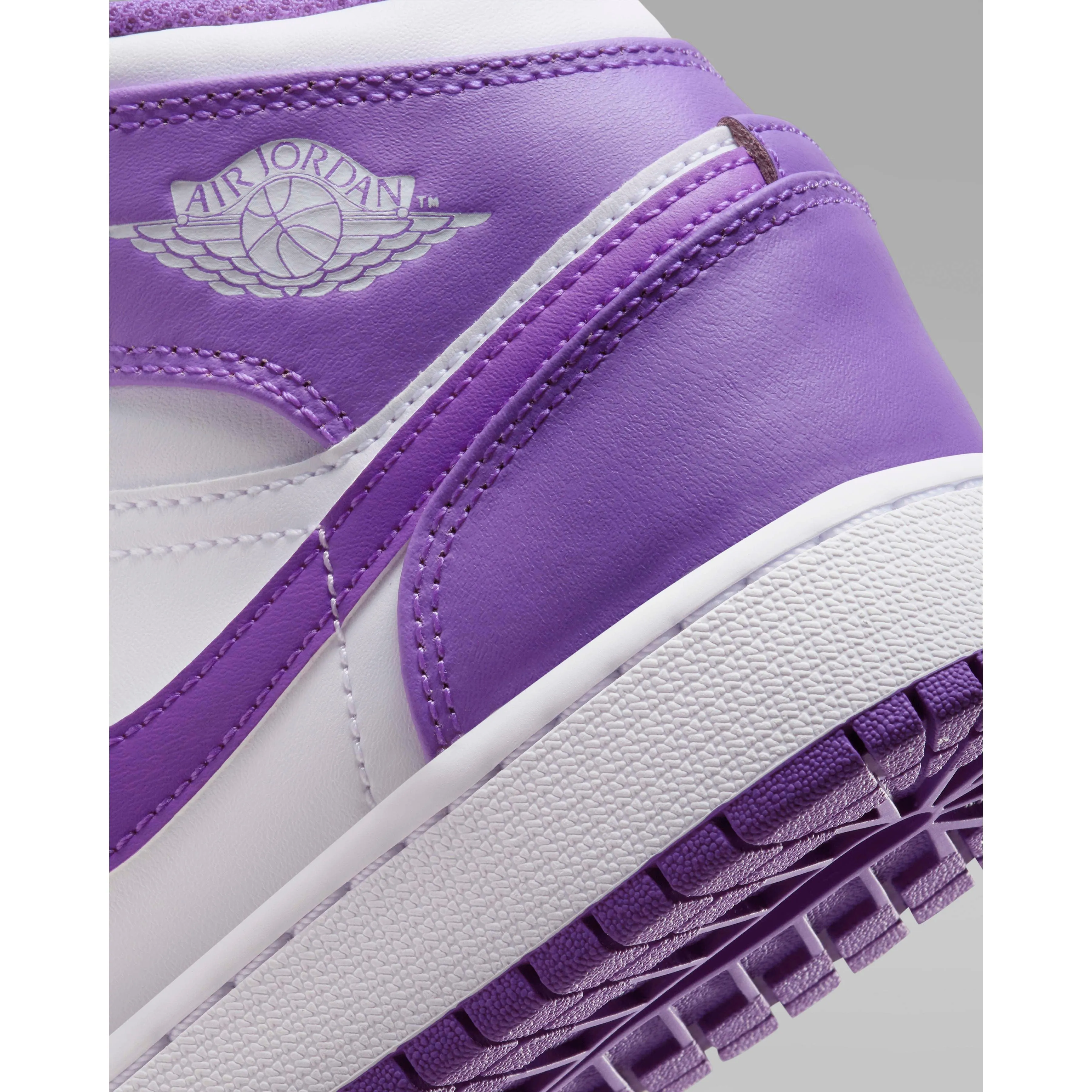 Nike Kid's Air Jordan 1 Mid GS Shoes - Purple Venom / White