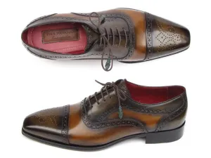 Paul Parkman Camel & Olive Captoe Oxfords