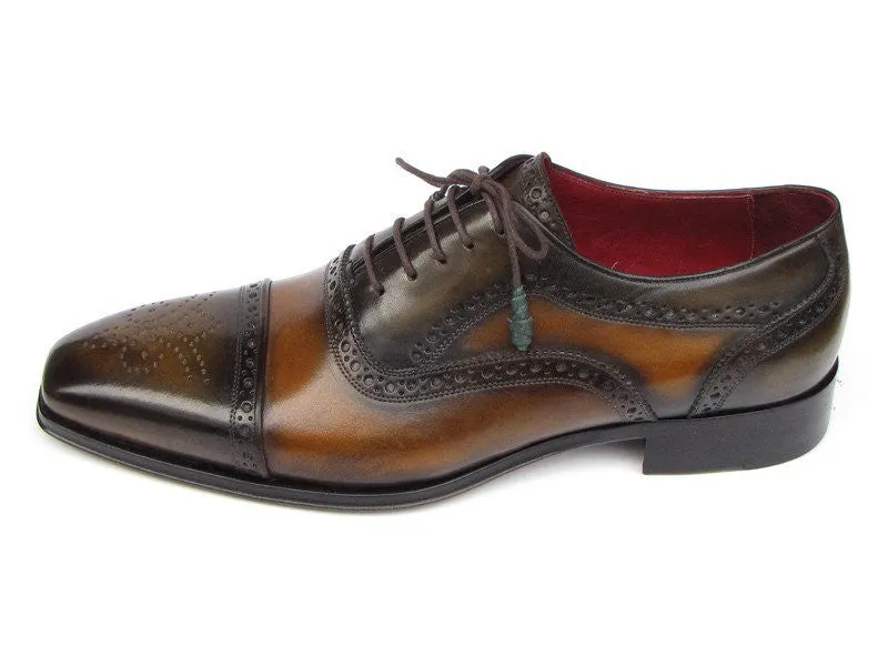 Paul Parkman Camel & Olive Captoe Oxfords