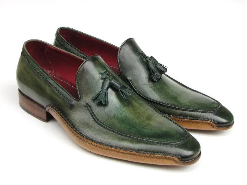 Paul Parkman Men's Green Side Handsewn Tassel Loafer