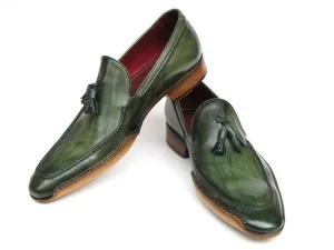 Paul Parkman Men's Green Side Handsewn Tassel Loafer