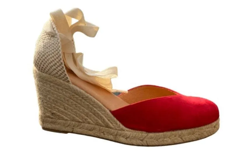 PINAZ  Red suede Espadrille