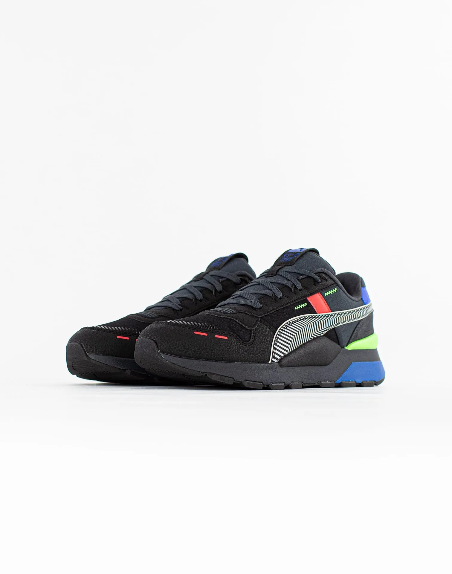 PUMA RS 2.0 DAZED - MEN / BLACK -EBONY-GREEN GLERE