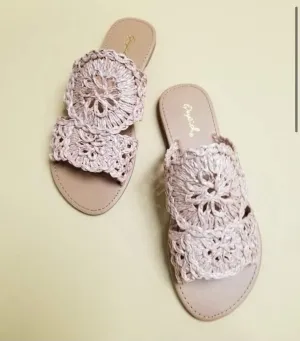 Raffia Slip On Sandals